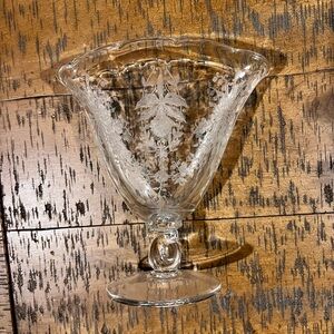 Vintage Heisey Orchid Crimped Fan Vase 6 1/2” Rare Etched Elegant Glass